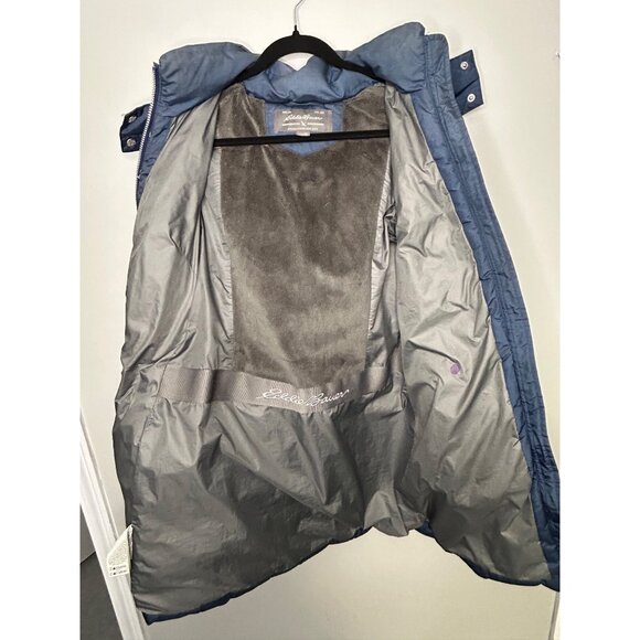 Eddie Bauer Women's coat Sz Medium blue down filled hooded parka winter jacket - Picture 7 of 16